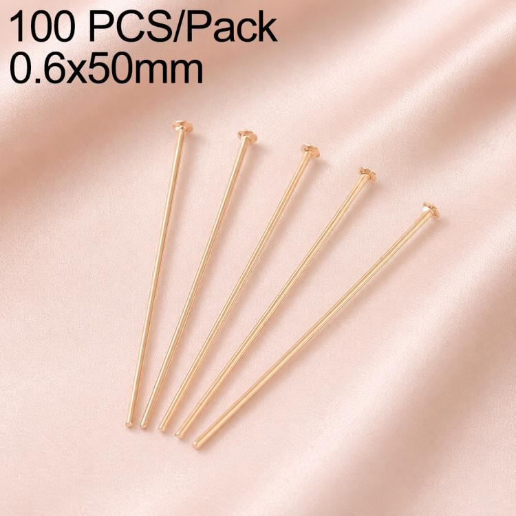 Champagne/rose gold tone bead head pins, 0.6 x 50mm, small round head pins