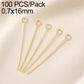 Gold tone loop head pins, 0.7 x 16mm, hoop top pins for charm earrings