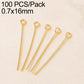 Gold tone loop head pins, 0.7 x 16mm, circular loop at the top