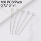 Silver tone loop head pins, 0.7 x 16mm, hoop top pins for DIY earrings