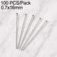 Silver-plated bead head pins, 0.7x16mm, 100-pack with looped heads for jewelry DIY.