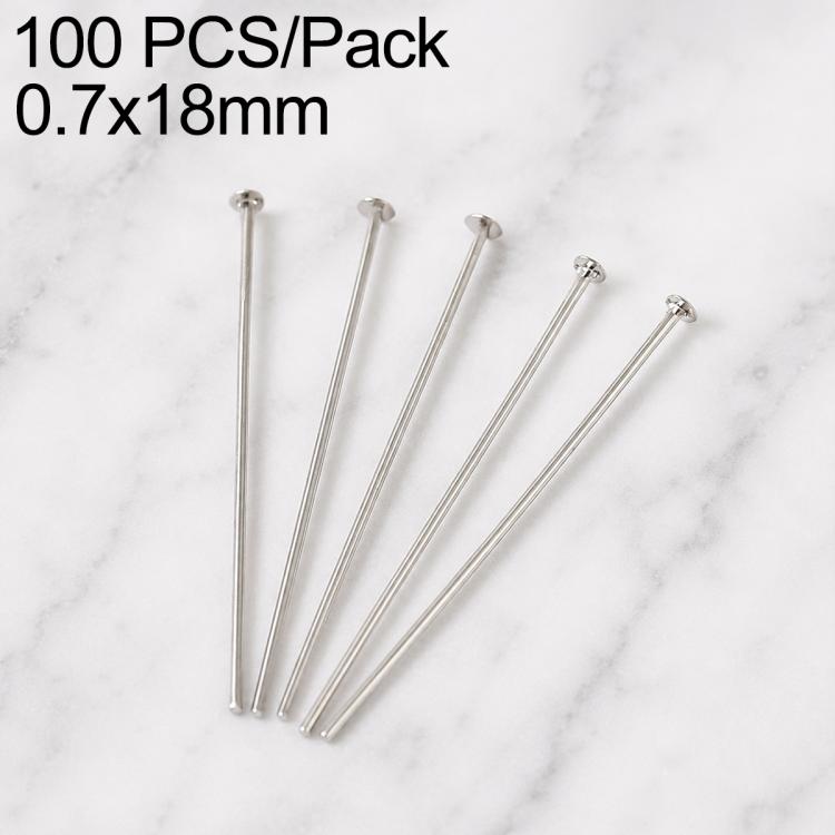 Silver-tone bead head pins with circular loop tops, straight pins for charm earrings