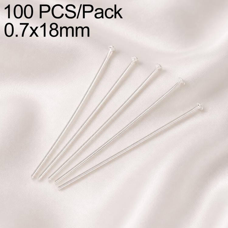 White/silver-tone bead head pins with round loop tops for DIY charm earring jewelry making