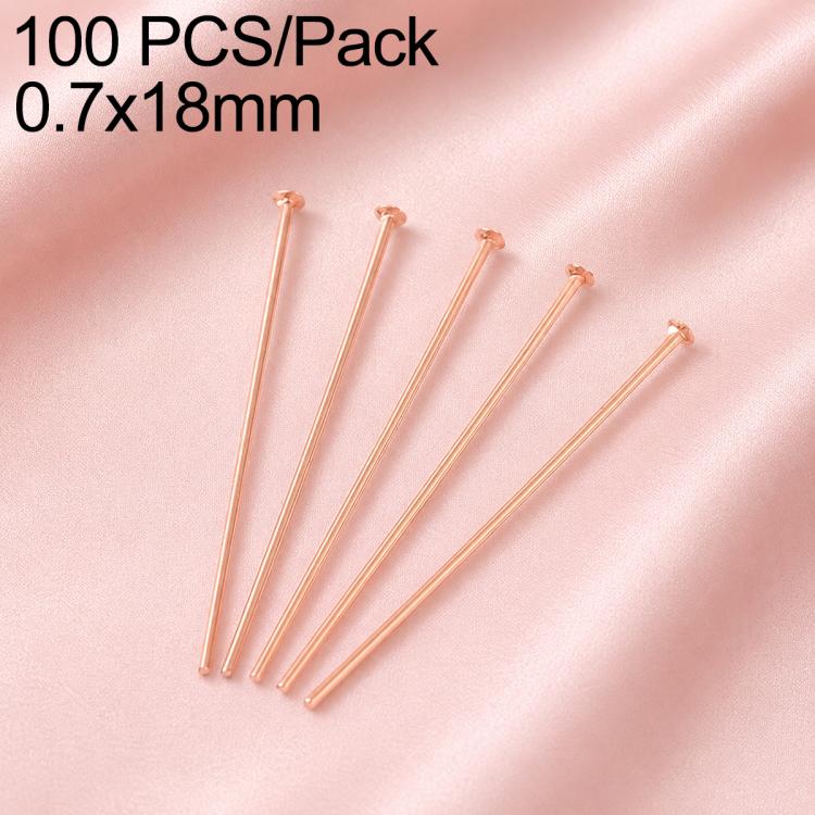 Rose gold-tone bead head pins with looped heads, straight posts for charm earring making
