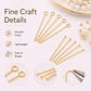 Gold and silver tone eye pins with loops, fine craft bead and head pin supplies