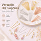 Versatile DIY bead head pins in mixed finishes, gold, silver, and rose tones, 100-pack.