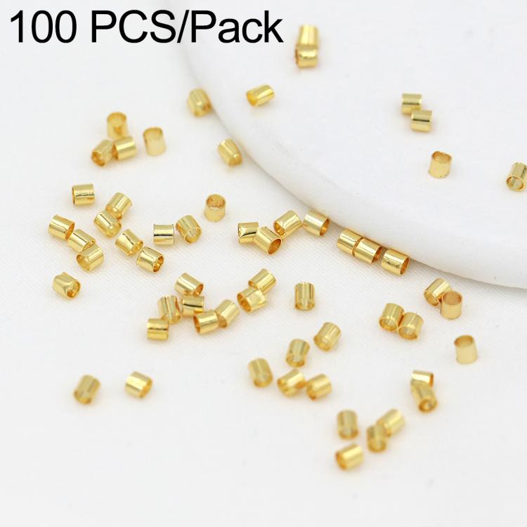 Gold-tone crimp end beads pack of small tube separator clips for DIY jewelry making