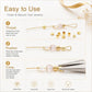 Gold tone positioning tube clip beads for DIY jewelry, shown with crimping setup
