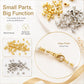 Gold and silver tone positioning tube separator clip beads, small metal parts set
