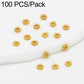 Gold snowflake bead caps spacers, small round gear design with central hole beads