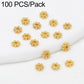 Gold snowflake bead caps spacers, round gear snowflake design with small center hole beads