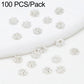 Silver snowflake bead cap spacers, small flower-like heads with center holes, assorted pack