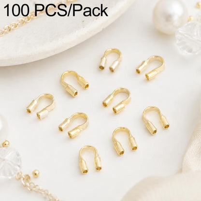 Gold-tone U-shaped horseshoe clasp bracelet closure, 100 pcs