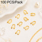 Gold-tone U-shaped horseshoe clasp bracelet closure, 100 pcs