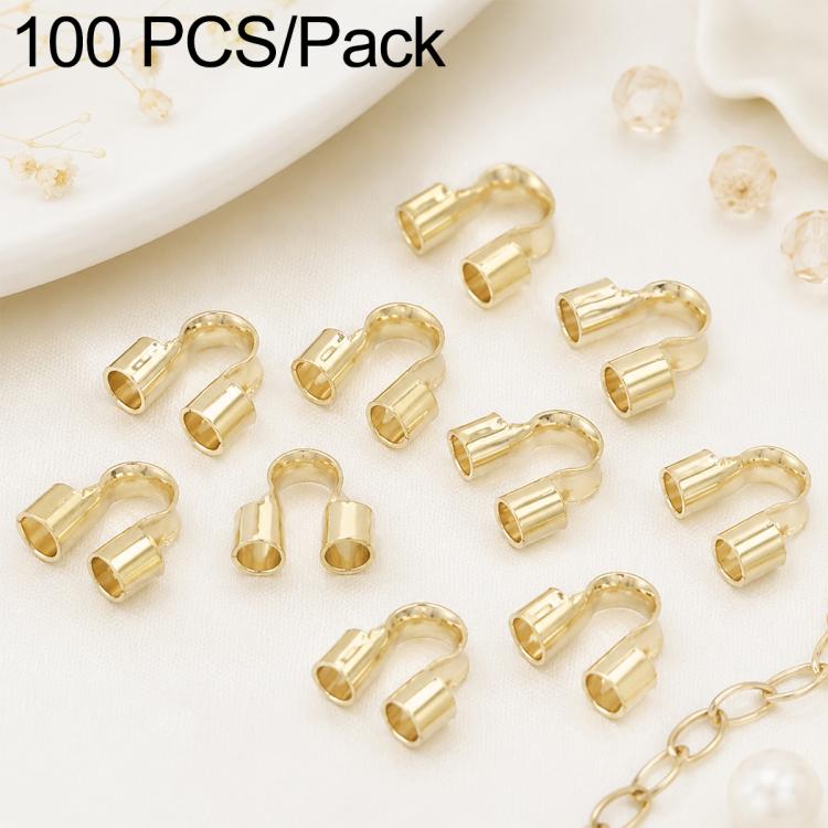 Gold-tone U-shaped horseshoe clasp bracelet closure, 100 pcs