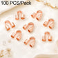 Rose gold-tone U-shaped horseshoe clasp bracelet closure, 100 pcs