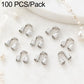 U-shaped horseshoe wire end caps, shiny silver tone, bulk pack clasp connectors