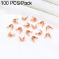 Rose gold-tone dual-loop crimp cover end caps with clear stones, assorted pack pieces