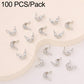 Silver dual-loop crimp cover knot bead caps with loops, DIY jewelry closure, 100-pack