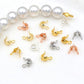 Dual-loop crimp cover bead caps in mixed gold, silver, and rose tones