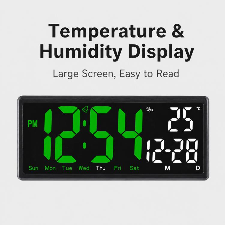 DS-3809L LED Multifunctional HD Digital Display Large Screen Electronic Clock with Remote Control