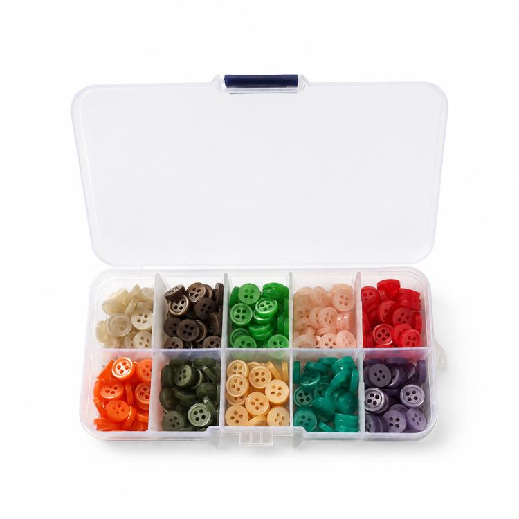 Mixed Color Round Resin Four-hole Buttons DIY Craft Kit