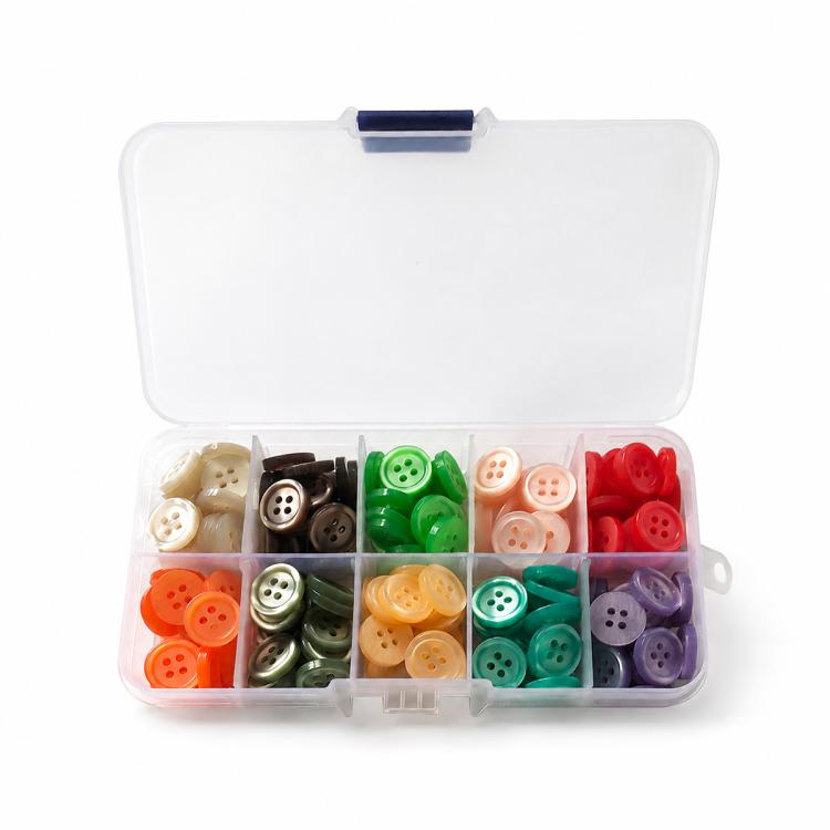 Mixed Color Round Resin Four-hole Buttons DIY Craft Kit