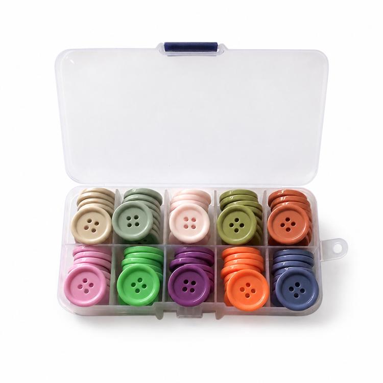 Mixed Color Round Resin Four-hole Buttons DIY Craft Kit