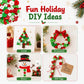 Scattered round holiday buttons in red and green with white pieces, assorted sizes