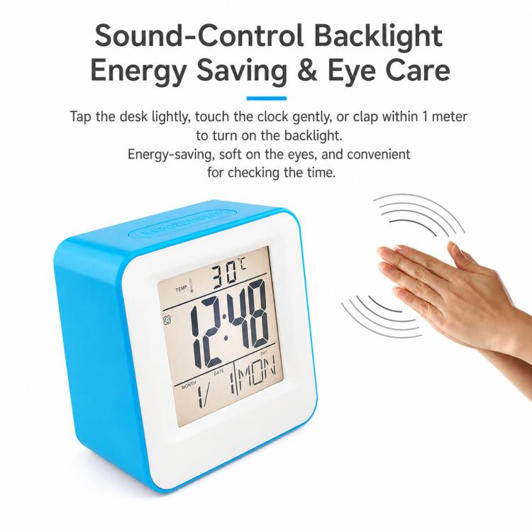 DS-3632 Multifunctional Desktop Voice Control Small Square Alarm Clock