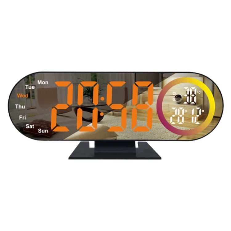 DS-3827LW Desktop Colorful Light LED Digital Display Mirror Electronic Clock