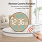 DS-5853L Multifunctional Wall Clock, LED Round Bamboo Pattern Weather Display Electronic Clock
