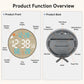 DS-5853L Multifunctional Wall Clock, LED Round Bamboo Pattern Weather Display Electronic Clock