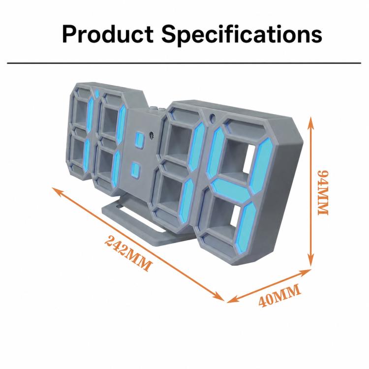 DS-3638B Creative 3D Stereoscopic Design Alarm Clock, LED Digital Electronic Clock