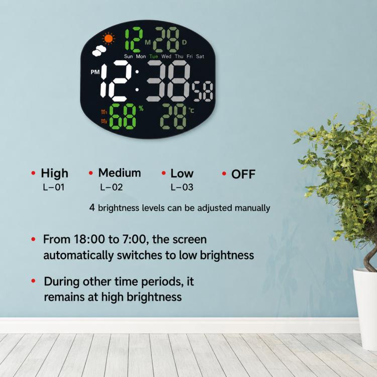 DS-3816L Multifunctional LED Digital Large Screen Weather Display Electronic Clock with Remote Control