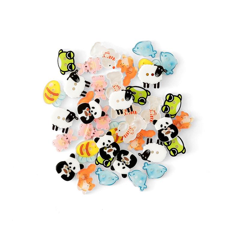 8 PCS/Pack Colorful Animal-shaped Design Resin Buttons