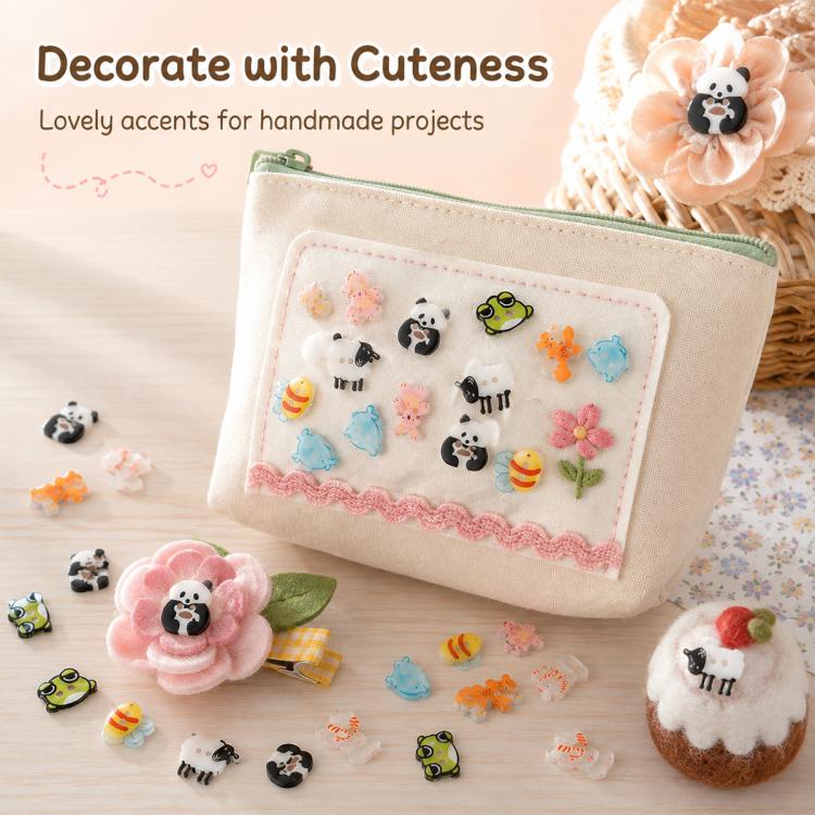 8 PCS/Pack Colorful Animal-shaped Design Resin Buttons