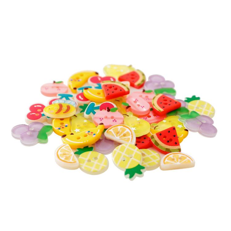 8 PCS/Pack Colorful Fruit Patterns Round Resin Buttons for DIY Sewing Accessories