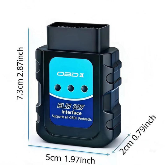 ELM 327 Car Engine Fault Diagnostic Tool, Bluetooth OBD2 Fault Detection Adapter, Blue