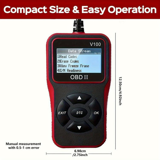 V100 Car OBD2 Diagnostic Scanner, Fault Code Reader, Engine Fault Diagnostic Tool, V100