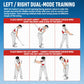 Red golf arm alignment trainer illustrated for left/right dual-mode training