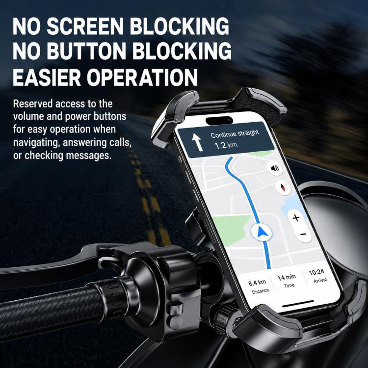 Phone mount with open access for buttons and screen area, designed for easy operation