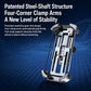 360° rotating motorcycle phone holder with four-corner clamp arms, close-up