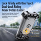 360° rotating motorcycle phone holder showing dual-lock base and cradle