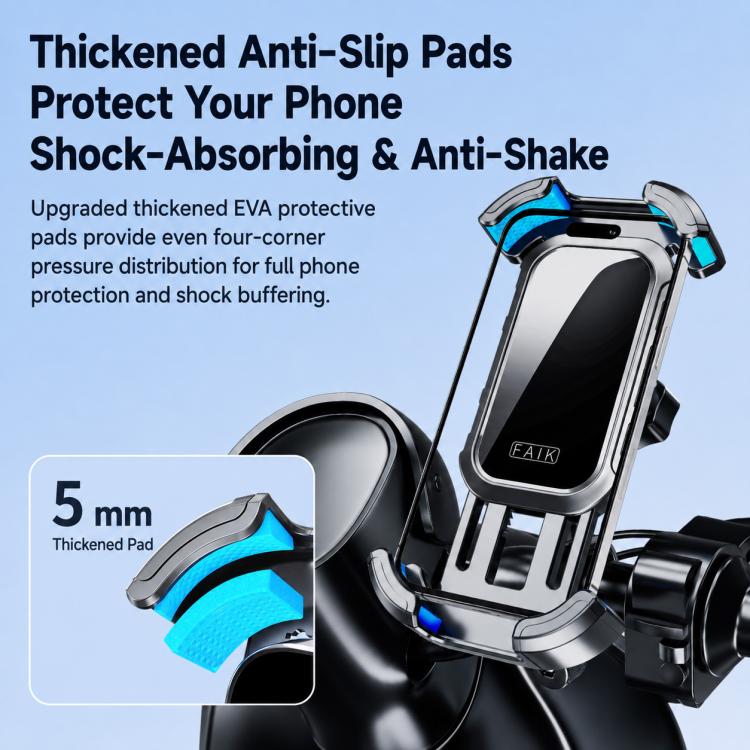 Phone holder cradle with thick anti-slip shock-absorbing pads and protective side grips