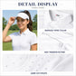 White polo shirt details: taped collar, heat-transfer pattern, laser-cut eyelets