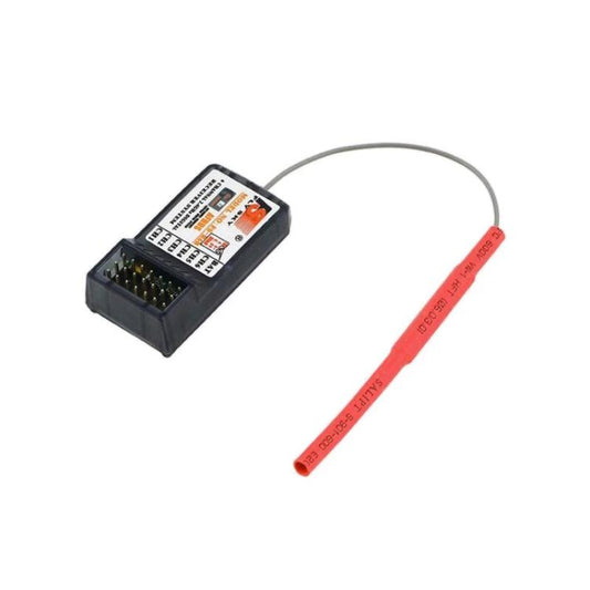 FlySky FS-R6B 2.4GHz 6CH receiver with red antenna lead and gold pin socket
