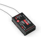 Black FlySky FS-SR8A receiver close-up with wiring connectors and channel pin row