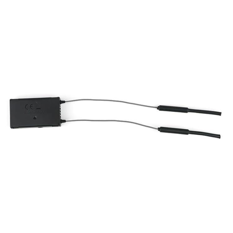 Black receiver module with two antenna leads extending from each side