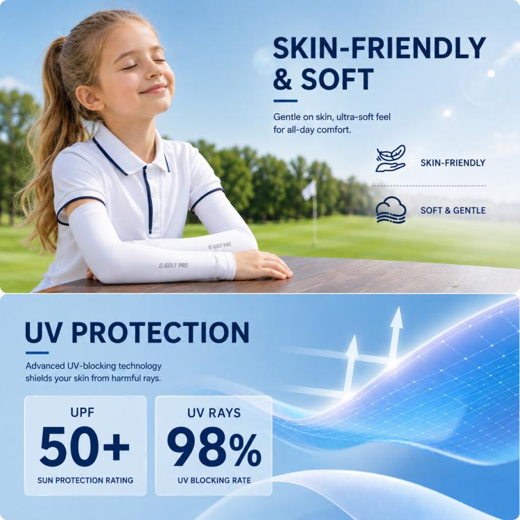 PGM XT009 Children Breathable Cooling Sun Protection Arm Sleeves, M, L